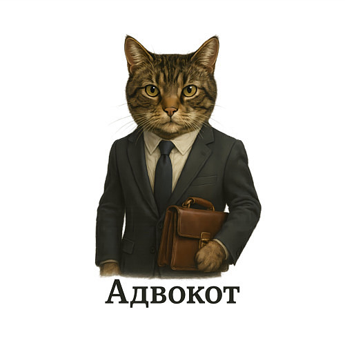 Мужской свитшот Адвокот в костюме / Белый – фото 3