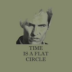 Свитшот хлопковый мужской Time is a flat circle - true detective, цвет: авокадо — фото 2