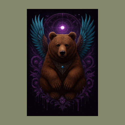 Мужской свитшот Духовный медведь / Авокадо – фото 3