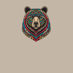 Свитшот хлопковый мужской Портрет медведя этника, цвет: миндальный — фото 2