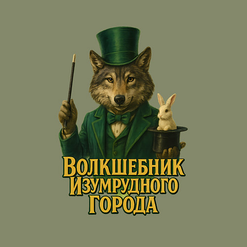 Мужской свитшот Волшебник Изумрудного города / Авокадо – фото 3