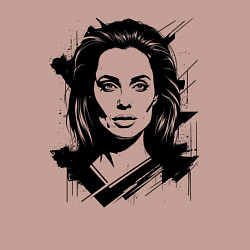 Свитшот хлопковый мужской Анджелина Джоли в стиле стрит-арт, цвет: пыльно-розовый — фото 2