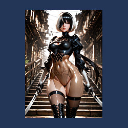 Свитшот хлопковый мужской Type B косплей Евы из Stellar Blade, цвет: тёмно-синий — фото 2