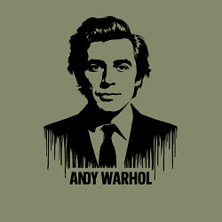 Свитшот хлопковый мужской Портрет Энди Уорхола в каплях краски, цвет: авокадо — фото 2