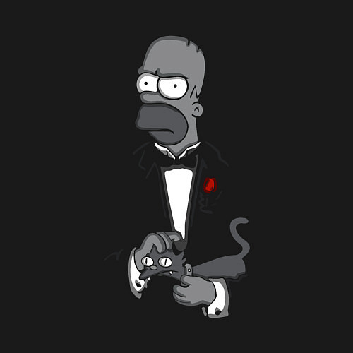 Мужской свитшот Homer godfather / Черный – фото 3