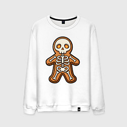 Свитшот хлопковый мужской Скелет печеньки, цвет: белый