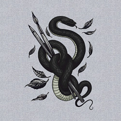 Свитшот хлопковый мужской Змея и кисти художественные, цвет: меланж — фото 2