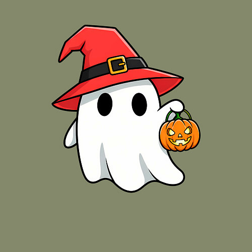 Мужской свитшот Призрак в красной шляпе / Авокадо – фото 3