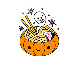 Свитшот хлопковый мужской Halloween ramen, цвет: белый — фото 2