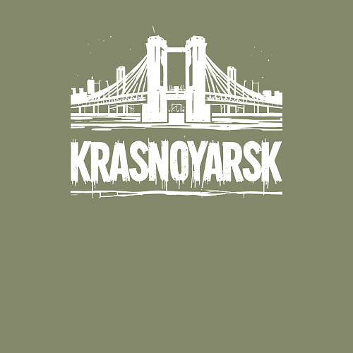 Мужской свитшот Красноярск с мостом / Авокадо – фото 3