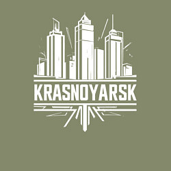 Свитшот хлопковый мужской Красноярск урбан пейзаж, цвет: авокадо — фото 2