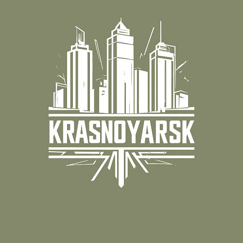 Мужской свитшот Красноярск урбан пейзаж / Авокадо – фото 3