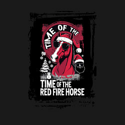 Свитшот хлопковый мужской Красный огненный конь, цвет: черный — фото 2