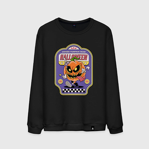 Мужской свитшот Zombie halloween / Черный – фото 1