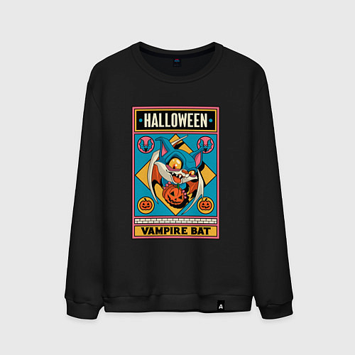 Мужской свитшот Halloween vampire bat / Черный – фото 1