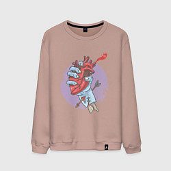 Мужской свитшот Сердце в руке зомби