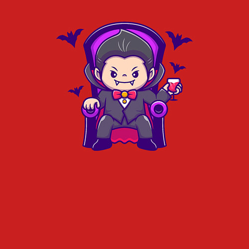 Мужской свитшот Дракула на троне / Красный – фото 3