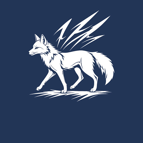 Мужской свитшот Лисица с молниями / Тёмно-синий – фото 3