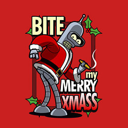 Свитшот хлопковый мужской Bender - bite my xmaas, цвет: красный — фото 2