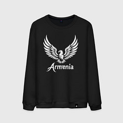Свитшот хлопковый мужской Гордый орел Армении, цвет: черный