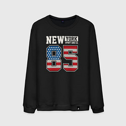 Свитшот хлопковый мужской New York 85, цвет: черный