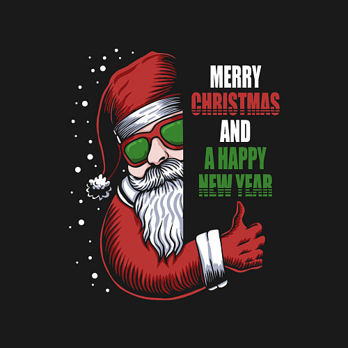 Мужской свитшот Счастливого Рождества и Нового года / Черный – фото 3