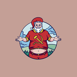 Свитшот хлопковый мужской Советский Санта, цвет: пыльно-розовый — фото 2