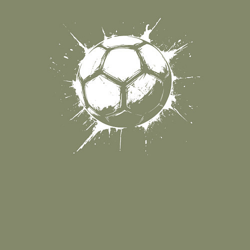 Мужской свитшот Футбольный мяч в белой краске / Авокадо – фото 3