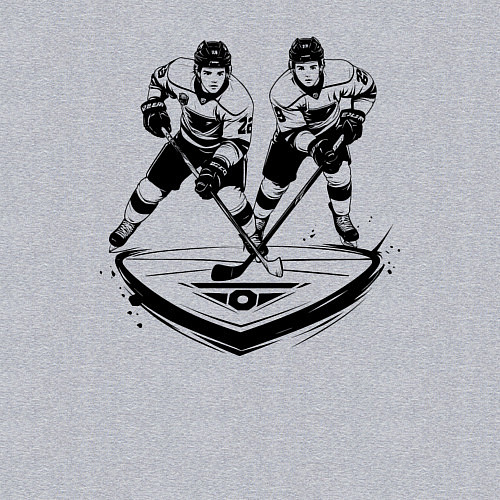 Мужской свитшот Хоккейная дуэль / Меланж – фото 3