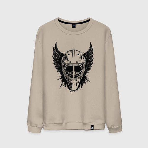Мужской свитшот Крылатая хоккейная маска / Миндальный – фото 1