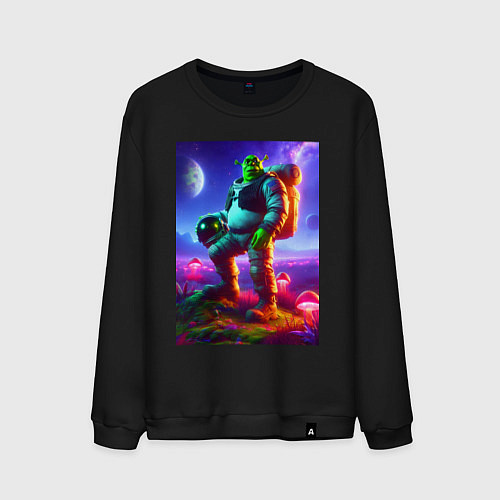Мужской свитшот Космонавт Шрек на похожей планете / Черный – фото 1