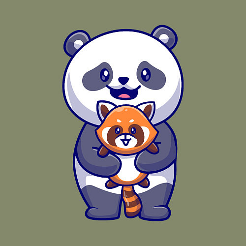 Мужской свитшот Две панды / Авокадо – фото 3