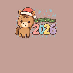 Свитшот хлопковый мужской Новогодняя лошадка 2026, цвет: пыльно-розовый — фото 2