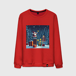Мужской свитшот Дед Морозио и Принцесса Снегурочка: вперёд за звёз