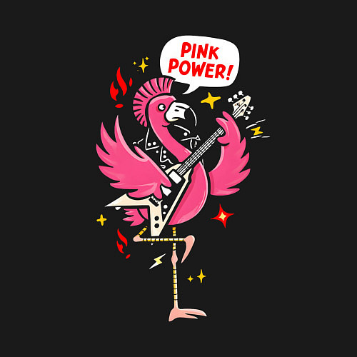 Мужской свитшот Панк-рок фламинго / Черный – фото 3