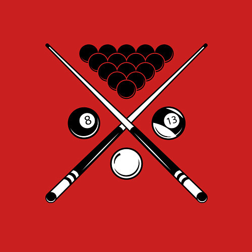 Мужской свитшот Бильярд (пул) / Красный – фото 3