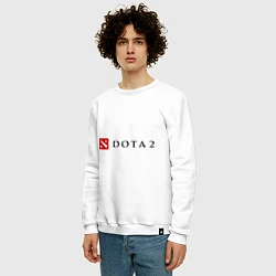 Свитшот хлопковый мужской Dota 2: Logo, цвет: белый — фото 2