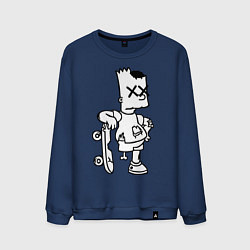 Свитшот хлопковый мужской Bart Simpsons Zombie, цвет: тёмно-синий