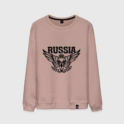 Свитшот хлопковый мужской Russia: Empire Eagle, цвет: пыльно-розовый