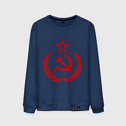Свитшот хлопковый мужской СССР герб, цвет: тёмно-синий