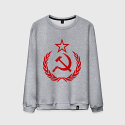 Свитшот хлопковый мужской СССР герб, цвет: меланж