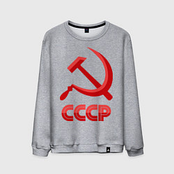 Свитшот хлопковый мужской СССР Логотип, цвет: меланж
