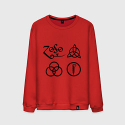 Свитшот хлопковый мужской Led Zeppelin: symbols, цвет: красный