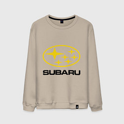 Свитшот хлопковый мужской Subaru Logo, цвет: миндальный