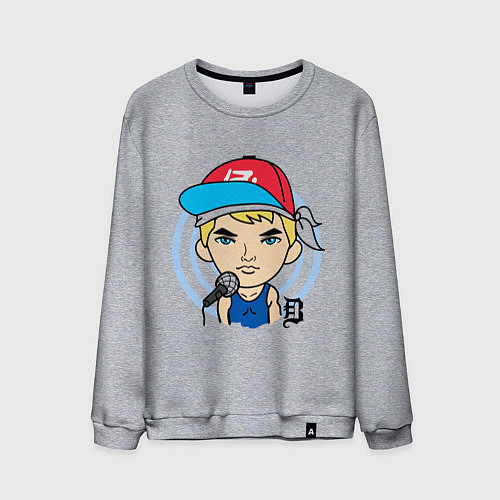 Мужской свитшот Eminem face / Меланж – фото 1