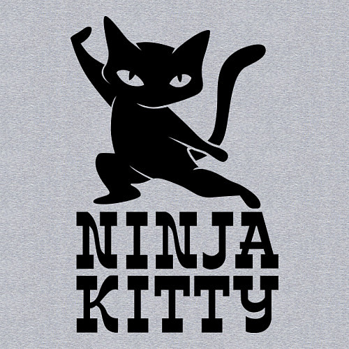 Мужской свитшот Ninja kitty / Меланж – фото 3