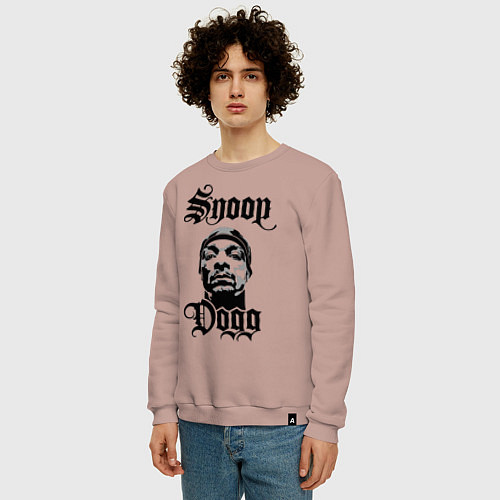 Мужской свитшот Snoop Dogg Face / Пыльно-розовый – фото 3