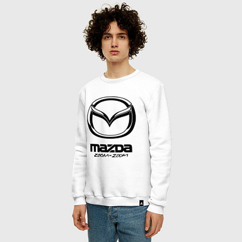 Мужской свитшот Mazda Zoom-Zoom / Белый – фото 3