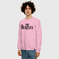 Свитшот хлопковый мужской The Beatles, цвет: светло-розовый — фото 2