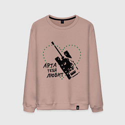 Мужской свитшот Танки. Арта тебя любит
